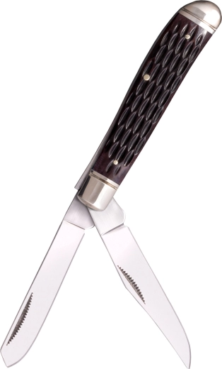 Cold Steel Mini Trapper navaja de bolsillo con 2 hojas, hueso marrón