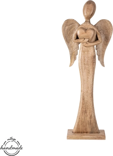 Ángel de madera de mango de 77 cm