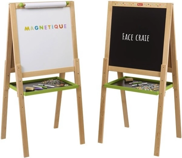 Jeujura pizarra de madera multifuncional con rollo de papel 54 × 54 cm