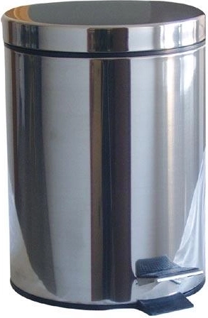 Papelera con pedal 12 l redonda de acero inoxidable con cubo interior de plástico