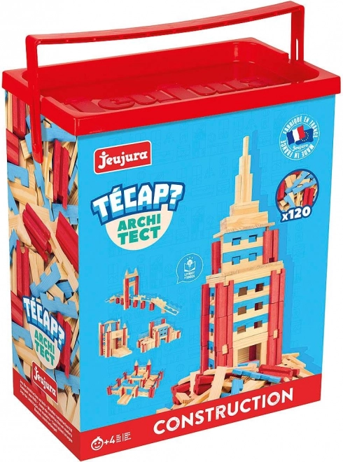 Jeujura Juego de construcción de madera Técap Architect 120 piezas