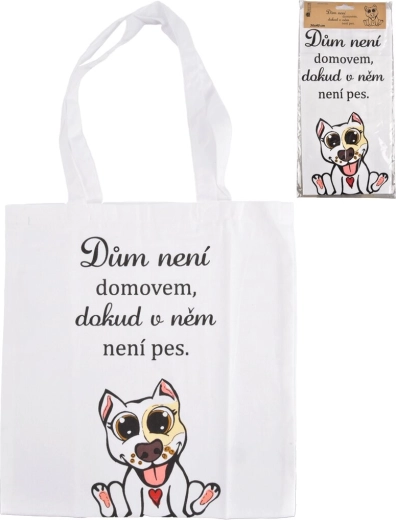 Bolsa de algodón DOG HOME blanca 36 × 40 cm
