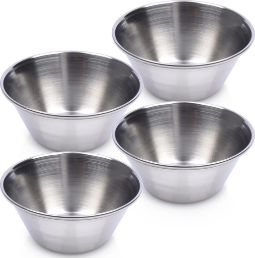 Mini cuencos de acero inoxidable para dips 40 ml, set de 4 uds.
