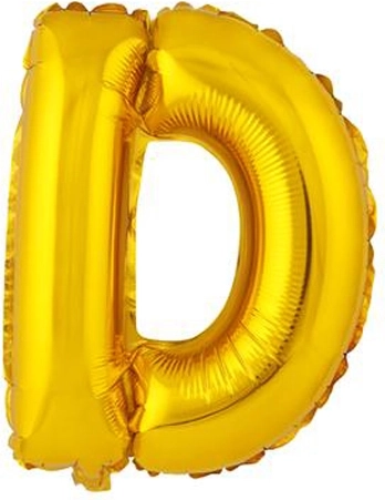 Globo de foil letra D 30 cm dorado