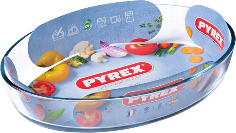 Fuente ovalada para horno PYREX 2,2 l de vidrio 30 × 21 × 6 cm