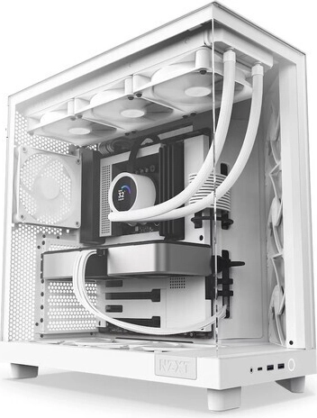 Caja de PC NZXT H6 Flow blanca con ventana lateral