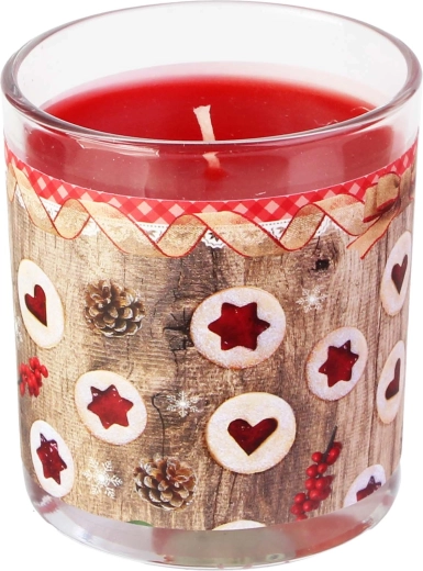 Vela aromática en vaso con aroma a galletas Linzer, 7 × 8 cm