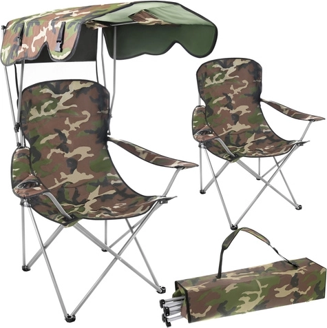 Silla de pesca plegable con mosquitera y capota TRIZAND Panama, camuflaje