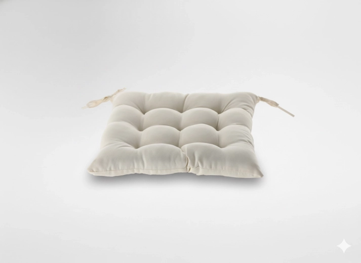 Cojín acolchado para silla 40 × 40 × 6 cm, beige