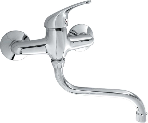 Grifo de fregadero de pared TITANIA IRIS, caño 220 mm, cromo