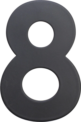 Número de casa 8, 75 mm, acero inoxidable, negro mate