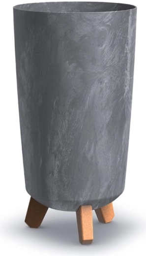 Maceta Gracia Tubus Slim con efecto hormigón, 19,5 cm, marengo