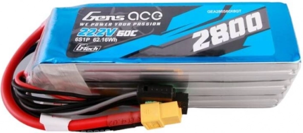 Batería LiPo Gens ace 2800mAh 22,2V 60C con XT60