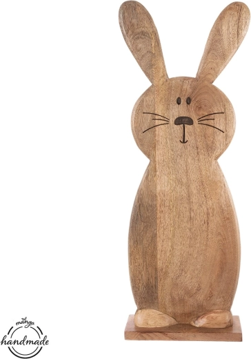 Liebre de madera de mango, 80 cm