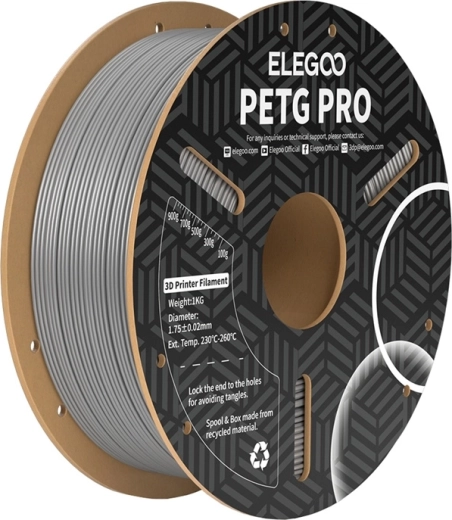 Filamento ELEGOO PETG Pro gris de 1,75 mm, 1 kg