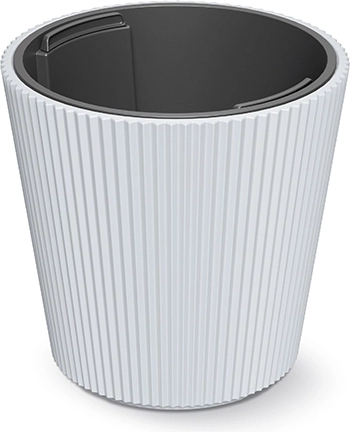 Maceta MILLY con inserto de 17,6 cm blanca