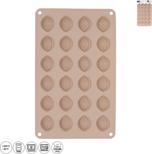 Molde de silicona para bombones y chocolate, 24 cavidades, beige