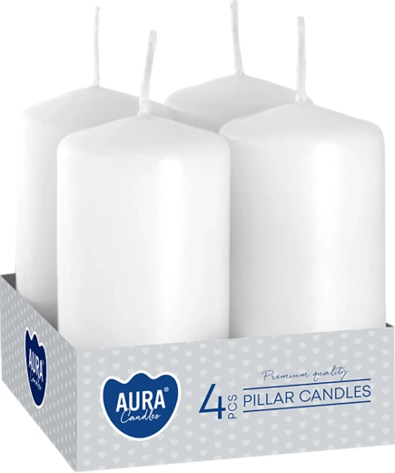 Velas blancas de Adviento de 80 × 40 mm - 4 unidades