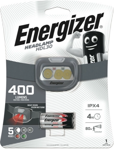 Energizer linterna frontal HDL30 400 lm, recargable y también con AAA