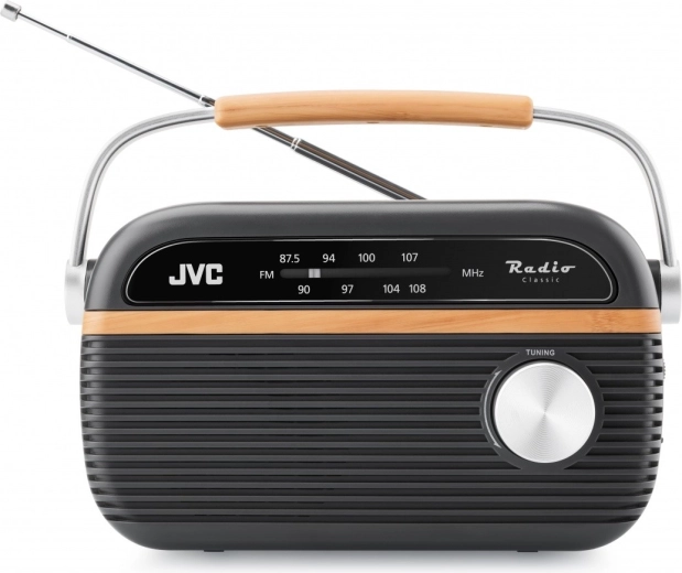 Radio portátil clásico JVC FM gris