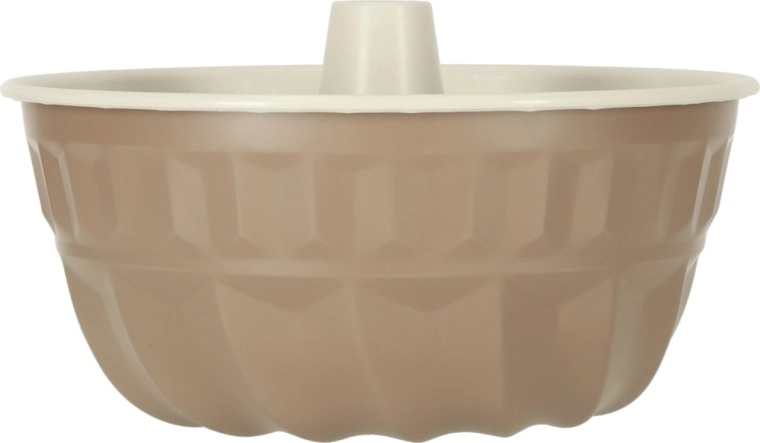 Molde redondo para bizcocho con chimenea 22 cm, antiadherente caffe crème
