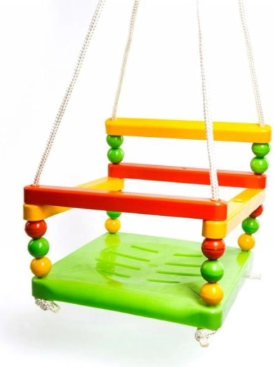Columpio infantil con barrera de seguridad
