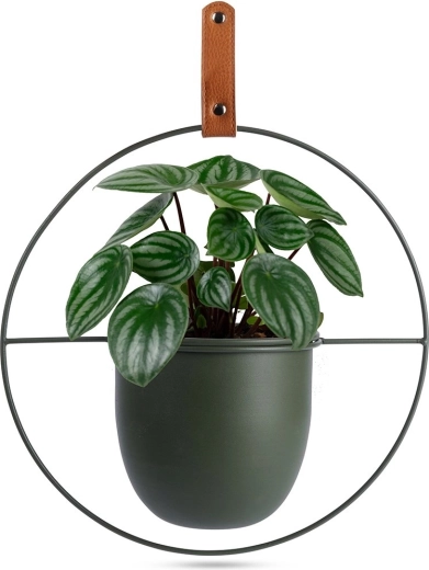 Macetero colgante verde de metal Home Styling Collection 30 × 30 cm
