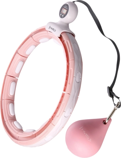 Hula hoop de masaje con peso, imanes y contador HMS – rosa