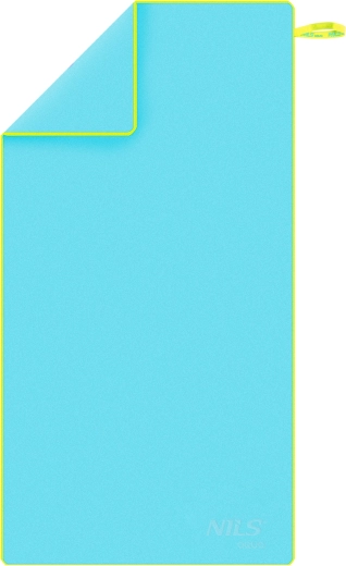 Toalla de microfibra de secado rápido NILS aqua, azul claro/verde 140 × 70 cm