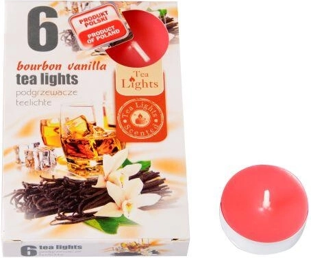 Velas de té perfumadas Bourbon vainilla, 6 uds.