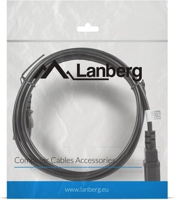 LANBERG cable alargador de alimentación IEC C13–C14, 1,8 m, negro