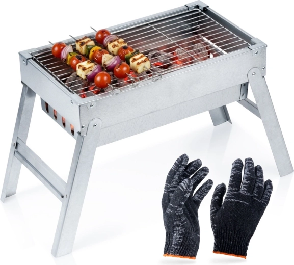 Parrilla portátil plegable de acero Vilde para carbón 46 × 21 × 27 cm