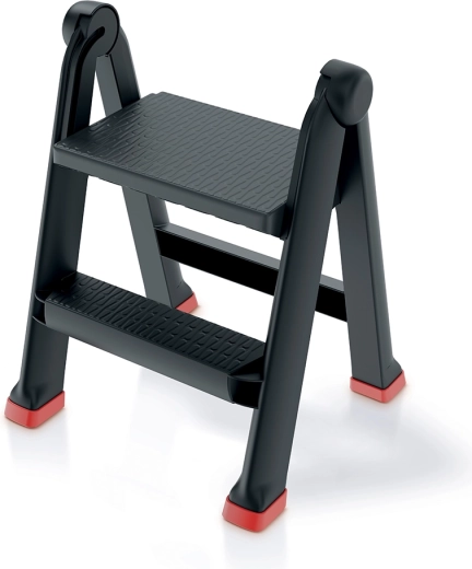 Escalera plegable de plástico UNI Ladder PROSPERPLAST, 2 peldaños, capacidad de carga 150 kg