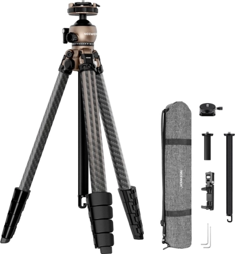 Neewer LT35 trípode de viaje de fibra de carbono con cabeza de bola panorámica de 360°