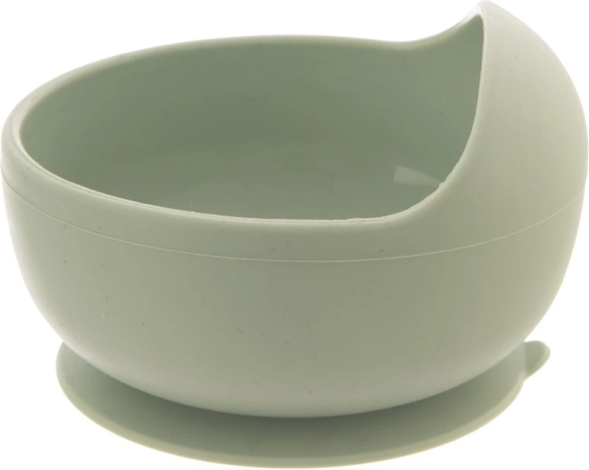 Cuenco infantil de silicona con fuerte ventosa verde 360 ml