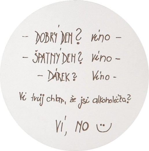 Posavasos de madera con motivo Vino 10 cm