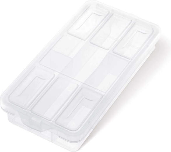Organizador de plástico KNOX 180 × 90 × 35 mm con separadores y tapa transparente