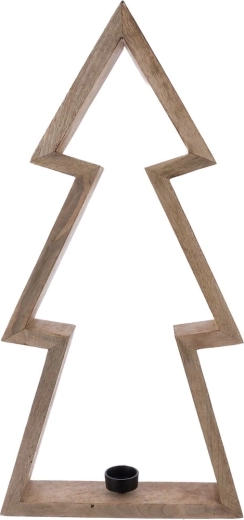 Candelabro con forma de árbol de madera de mango y metal