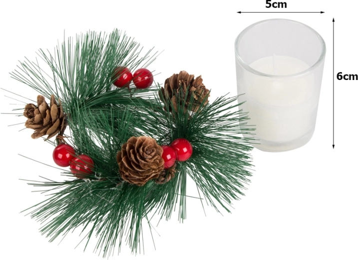 Velas en recipiente de vidrio