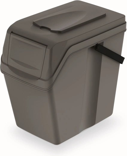 Cubo de basura para separación de residuos Sortibox II 25 l – piedra gris