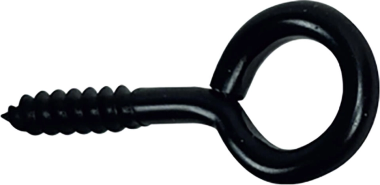 Ojo cerrado con tirafondo 17 × 40 mm, negro (10 uds)