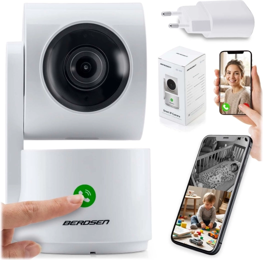 Berdsen bd-942 cámara IP interior giratoria 3 MP con Wi‑Fi y función de vigilabebés