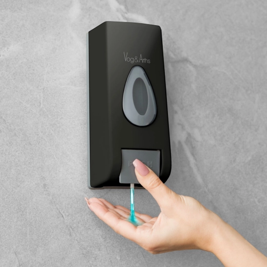 Dispensador mural manual de jabón líquido de 350 ml negro