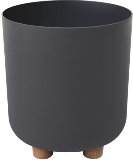Maceta Sofia 19 cm de plástico reciclado – negra