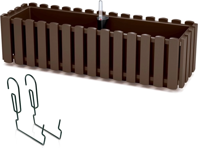 Jardinera colgante con autorriego para barandilla 58 cm marrón BOARDEE FENCYCASE