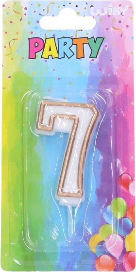 Vela de fiesta número 7 – dorada