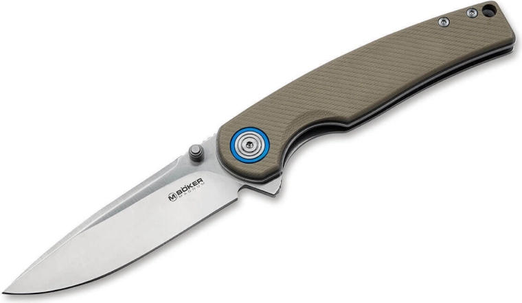 Navaja de bolsillo Magnum Rekin, 8,1 cm, marrón, G10