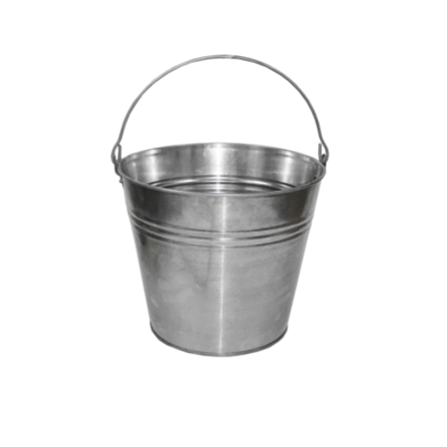 Cubo galvanizado de 7 l con asa de madera
