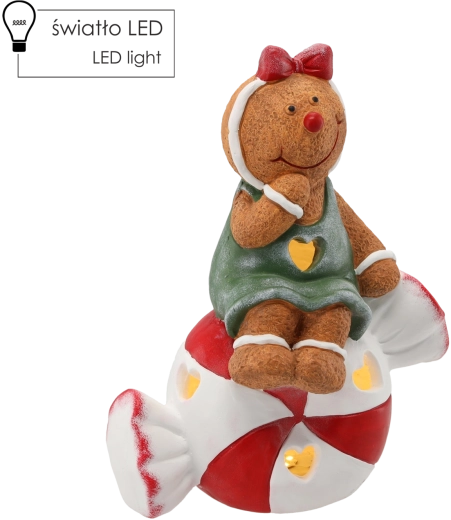 Figura navideña – hombrecito de jengibre con luz LED