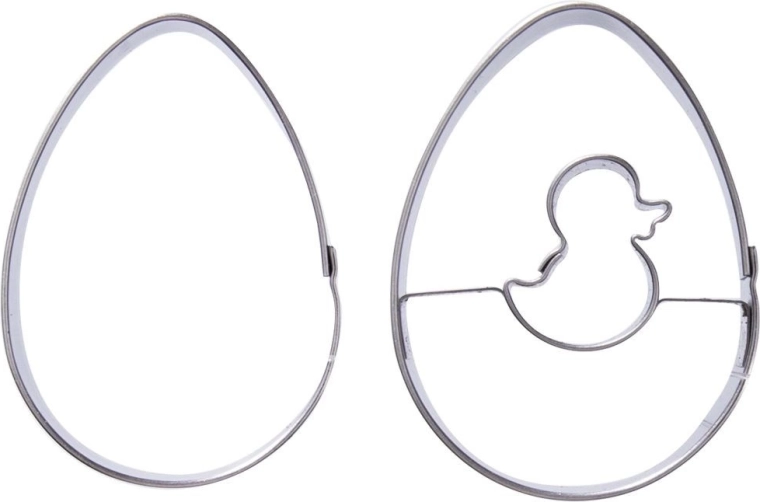 Juego de cortadores en forma de huevo de acero inoxidable 5,5 cm, 2 uds.